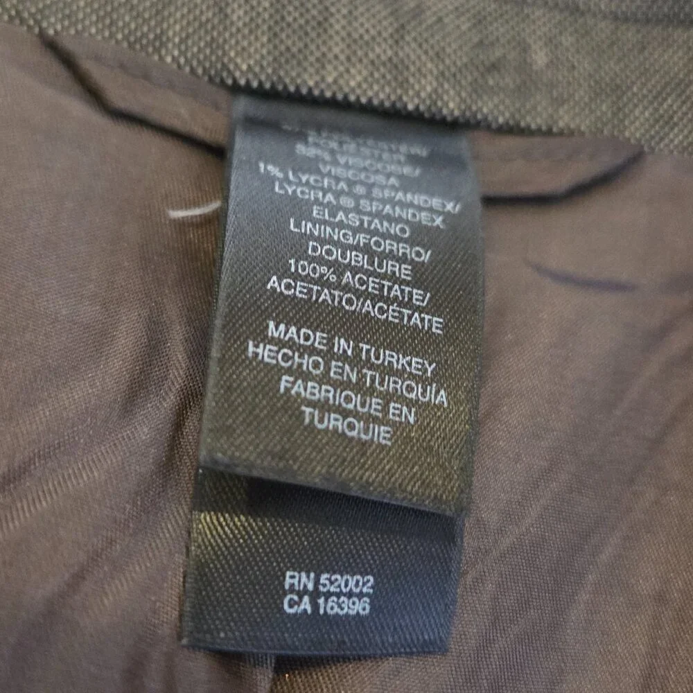 Vintage Claiborne Men's Blazer Sport Coat 44R Dusty Brown 3 Button 1990s Suit